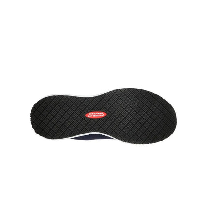 Skechers Work Squad Sr Women's Sneakers, ergonomic design for all-day comfort, reinforced toe, durable materials for work environments, and non-slip sole for safety on smooth surfaces. PlatiNum