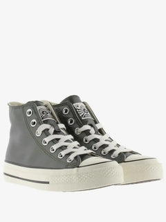 Victoria Women's High-Top Sneakers in Olive Green with Metallic Finish, 2.5 cm Platform, Rubber Sole, and Reinforced Toe, Perfect Comfortable Footwear for Casual Autumn Style.