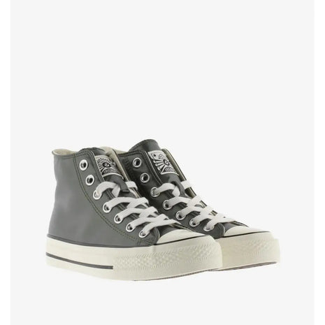 Victoria Women's High-Top Sneakers in Olive Green with Metallic Finish, 2.5 cm Platform, Rubber Sole, and Reinforced Toe, Perfect Comfortable Footwear for Casual Autumn Style. PlatiNum