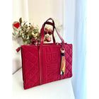 Borsa quadrata grande in nylon rosso: grande capacità e stile elegante.