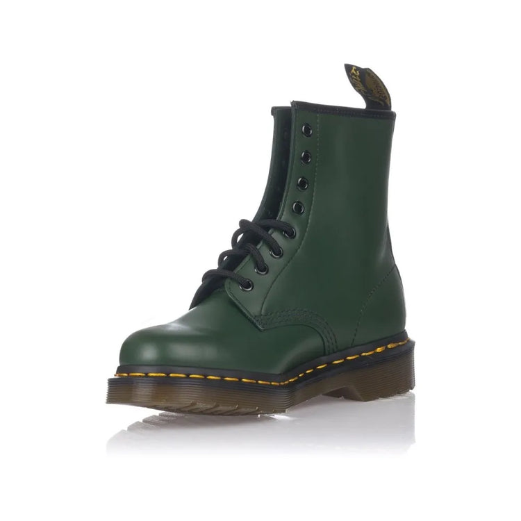 Women's flat boots dr. martens smooth 1460 green