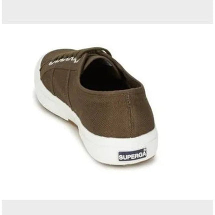 Superga Military Green Sneakers for Women and Men, durable canvas upper, breathable cotton, and vulcanized rubber sole, ideal for casual wear and outdoor activities, comfortable women's shoes. PlatiNum