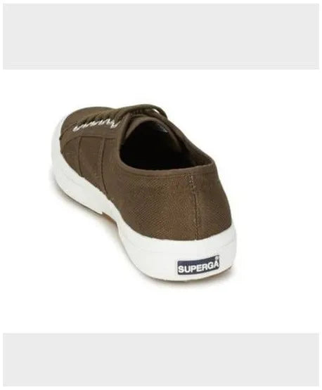 Superga Military Green Sneakers for Women and Men, durable canvas upper, breathable cotton, and vulcanized rubber sole, ideal for casual wear and outdoor activities, comfortable women's shoes. PlatiNum