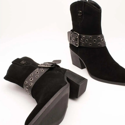 Carmela ankle boot 164132-03 black suede for women