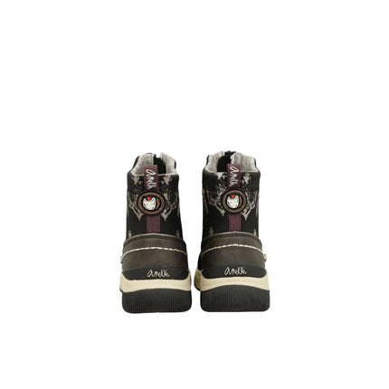 Anekke real women's sports ankle boot - lyon 413 model - black and metallic color - front zipper closure - height approx. 20 cm