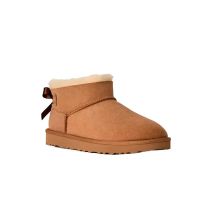 Ugg women's flat ankle boots w ultra mini bailey bow leather
