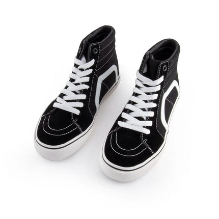 ANDY-Z AZ2003 High Top Canvas Sneakers for Women, black, durable canvas upper, non-slip rubber sole, breathable lining, cushioned insole, ideal for casual and streetwear style. PlatiNum