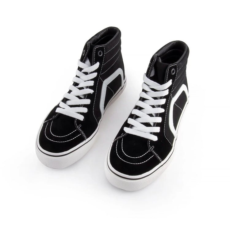 ANDY-Z AZ2003 High Top Canvas Sneakers for Women, black, durable canvas upper, non-slip rubber sole, breathable lining, cushioned insole, ideal for casual and streetwear style. PlatiNum