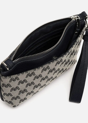 Borsa a tracolla piccola Misako Mongra con manico a mano e stampa monogramma ED. Tasca per il denaro
