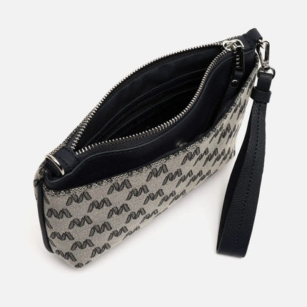 Borsa a tracolla piccola Misako Mongra con manico a mano e stampa monogramma ED. Tasca per il denaro