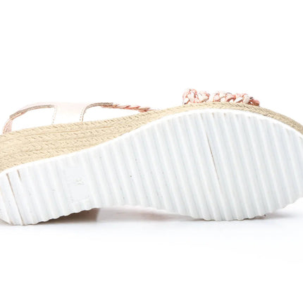 Braided wedge sandals various colors made in spain model 3326 sizes 36 to 41 jam PlatiNum