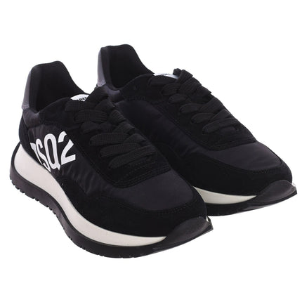 Dsquared2 Women's Running Sneakers SNW0212-01601681, breathable medium height shoes made with leather and textile for comfort, lace-up design perfect for casual and urban looks. PlatiNum