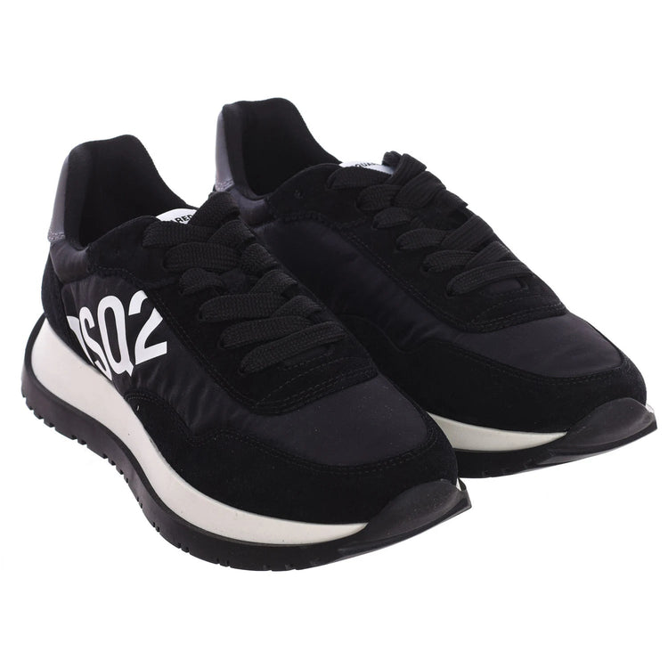 Dsquared2 Women's Running Sneakers SNW0212-01601681, breathable medium height shoes made with leather and textile for comfort, lace-up design perfect for casual and urban looks. PlatiNum