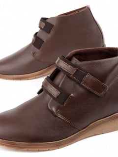 Leather ankle boot with wedge for women. Purapiel akilav2 104909