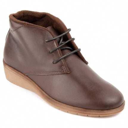 Leather ankle boot with wedge for women. Akila2 leather scrub 104904