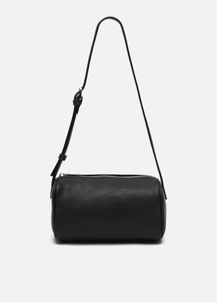 Mini Luma Borsa a Spalla Nera: Compatta e Leggera per l'Uso Quotidiano, Design Moderno di 10x10x20 cm, Esterno in Poliuretano, Interno in Poliestere, Ideale per Look Urbani