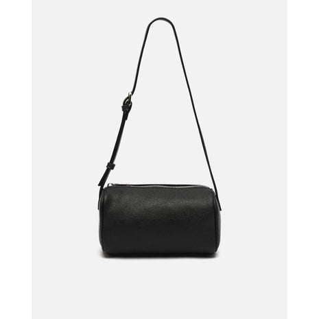 Mini Luma Borsa a Spalla Nera: Compatta e Leggera per l'Uso Quotidiano, Design Moderno di 10x10x20 cm, Esterno in Poliuretano, Interno in Poliestere, Ideale per Look Urbani