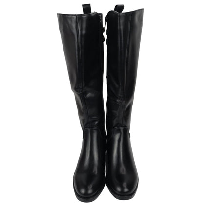 Pasarela concept high heel boots women color black casual boot elastic lycra cuff wide