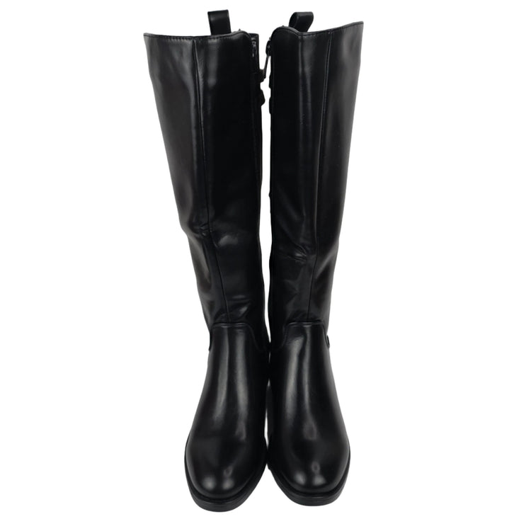 Pasarela concept high heel boots women color black casual boot elastic lycra cuff wide