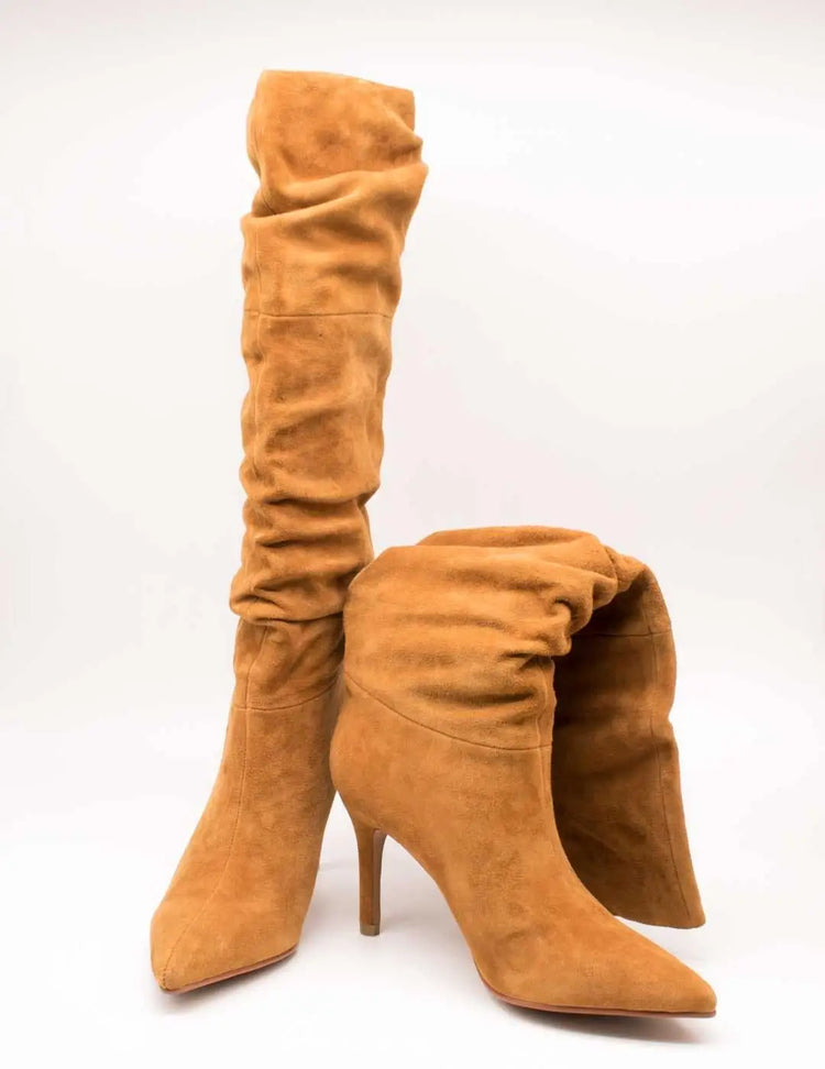 Exe women's high boots exé diana-120 camel suede leather high heel