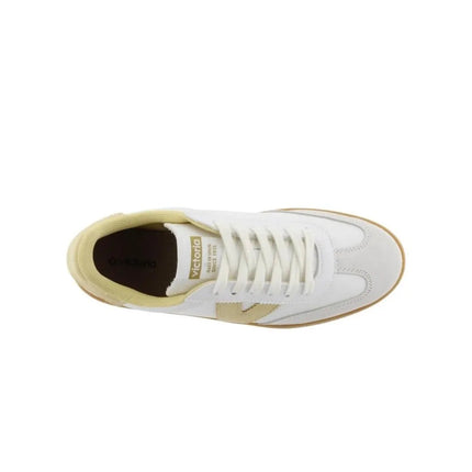 Victoria Berlin Yellow Leather & Suede Sneakers for Women, Comfortable and Versatile Footwear with Flat Sole, Ideal for Outdoor Activities and Daily Wear, Perfect Spring Sneakers. PlatiNum