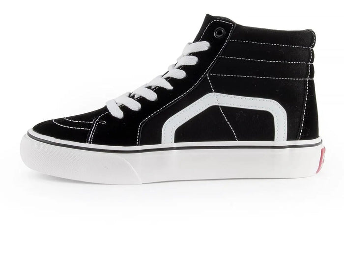 ANDY-Z AZ2003 High Top Canvas Sneakers for Women, black, durable canvas upper, non-slip rubber sole, breathable lining, cushioned insole, ideal for casual and streetwear style. PlatiNum