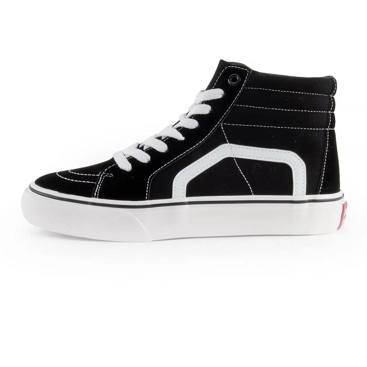 ANDY-Z AZ2003 High Top Canvas Sneakers for Women, black, durable canvas upper, non-slip rubber sole, breathable lining, cushioned insole, ideal for casual and streetwear style. PlatiNum