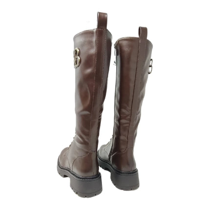 Eva zorteon- women's high military boots with laces and side zipper. Tulipano brand.