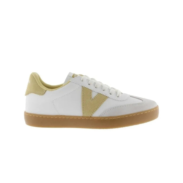 Victoria Berlin Yellow Leather & Suede Sneakers for Women, Comfortable and Versatile Footwear with Flat Sole, Ideal for Outdoor Activities and Daily Wear, Perfect Spring Sneakers. PlatiNum