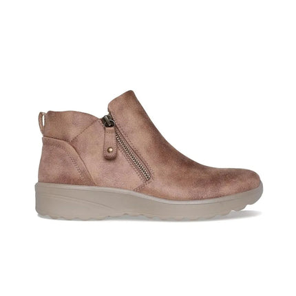 Skechers fall in bloom taupe women's flat ankle boots