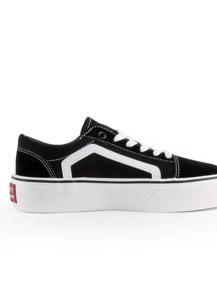 ANDY-Z AZ2001 Black Canvas Sneakers for Women, Lace-up Closure, Comfortable Thick Sole, Textile Material, Ideal Footwear for Casual and Outdoor Use, Perfect for Spring and Autumn, Versatile Women's Shoes. PlatiNum