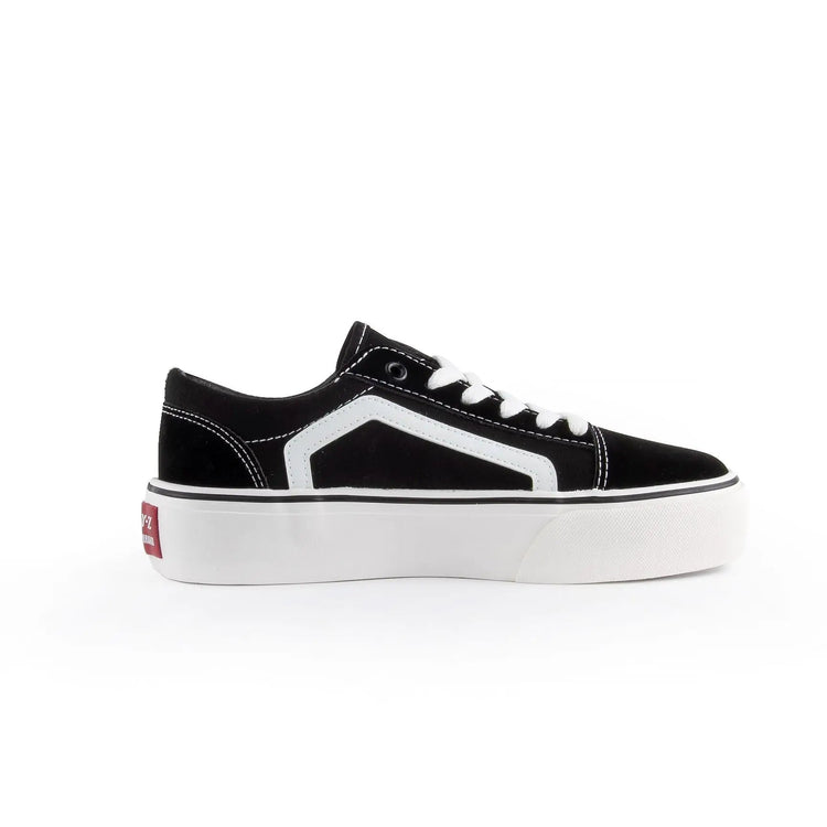 ANDY-Z AZ2001 Black Canvas Sneakers for Women, Lace-up Closure, Comfortable Thick Sole, Textile Material, Ideal Footwear for Casual and Outdoor Use, Perfect for Spring and Autumn, Versatile Women's Shoes. PlatiNum