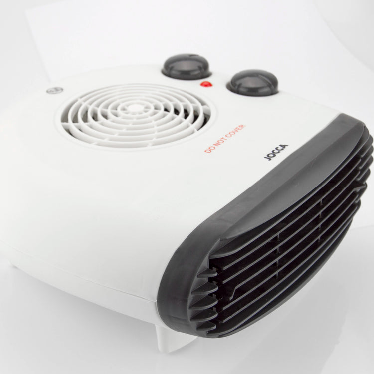 Jocca 2000w portable electric heater with thermostat, heat and fan function, fast and uniform heat, low consumption, non-slip feet, automatic shutdown, indicator light, ideal for maintaining a stable temperature in any room.