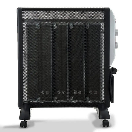 Mica Heater 2000W by Avant, fast and efficient electric radiator with adjustable thermostat, 2 power levels (1000W/2000W), modern safety features including overheating protection and anti-tip design, ideal for home heating.