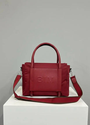 Borsa da donna in nylon e ecopelle |   Borsa shopper con manico lungo |   Ideale per tablet e uso quotidiano