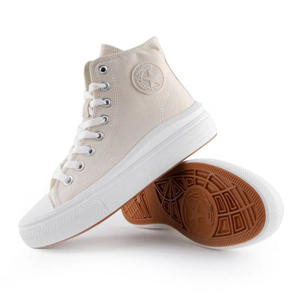 High-top Canvas Shoes for Women by ANDY-Z AZ1007 with Zip Closure, Textile Lining, Comfortable Platform Sole, and Non-Slip Design, Ideal for Casual and Outdoor Use. Perfect Women's Footwear for Spring and Autumn. PlatiNum
