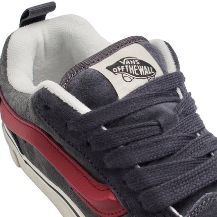 Vans Knu Skool Sneakers for Men and Women VN000D22BGG1, featuring water-repellent velour leather, cushioned tongue, thick sole, and a stylish 90s retro design, perfect for urban skaters and rainy days. PlatiNum
