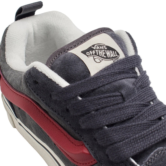 Vans Knu Skool Sneakers for Men and Women VN000D22BGG1, featuring water-repellent velour leather, cushioned tongue, thick sole, and a stylish 90s retro design, perfect for urban skaters and rainy days. PlatiNum