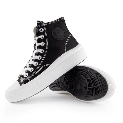 High-top Canvas Shoes for Women by ANDY-Z AZ1007 with Zip Closure, Textile Lining, Comfortable Platform Sole, and Non-Slip Design, Ideal for Casual and Outdoor Use. Perfect Women's Footwear for Spring and Autumn. PlatiNum