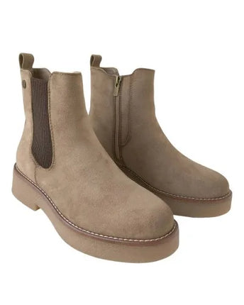 Flat crepe zipper boot 11443