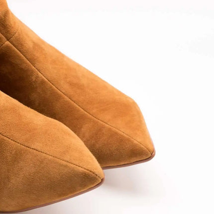 Exe women's high boots exé diana-120 camel suede leather high heel