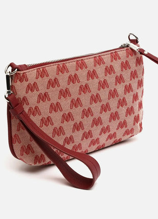 Borsa a tracolla piccola Misako Mongra con manico a mano e stampa monogramma ED. Tasca per il denaro