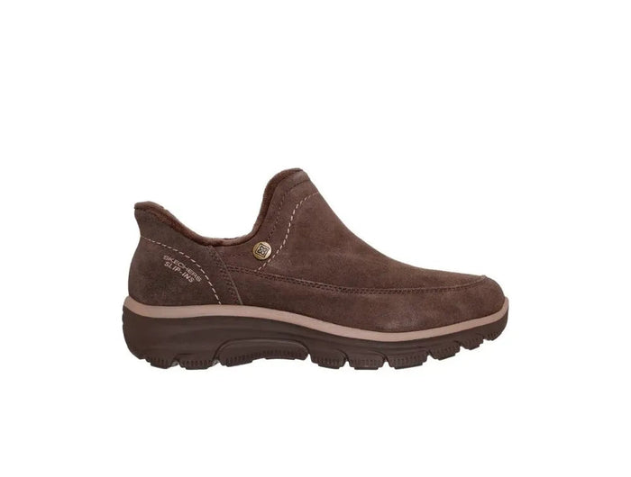 Skechers Easy Going - Modern Whisper Women's Brown Sneakers, comfortable and breathable footwear for autumn with a flat platform sole, perfect for casual wear and outdoor activities. PlatiNum