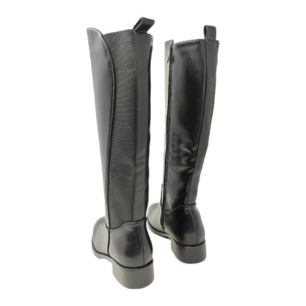 Women's knee-high riding boots with 3.5 cm low heel - evazorteon