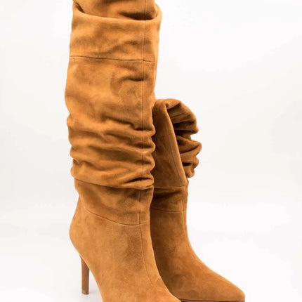 Exe women's high boots exé diana-120 camel suede leather high heel