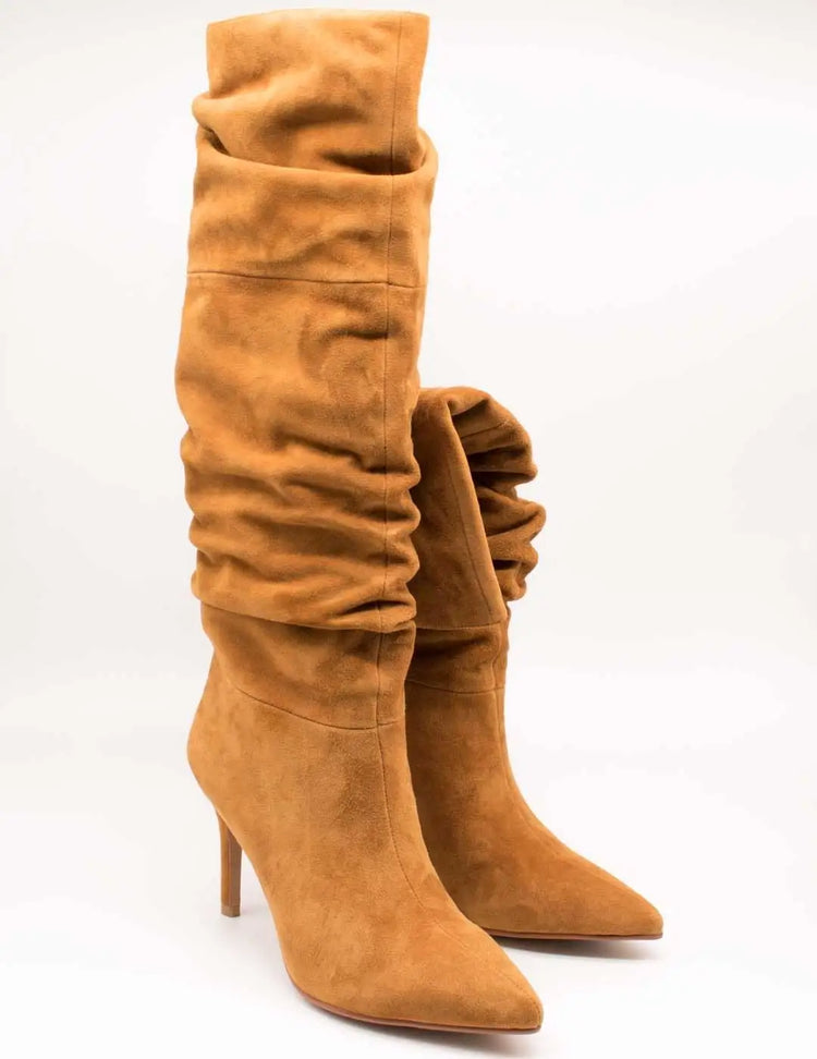 Exe women's high boots exé diana-120 camel suede leather high heel
