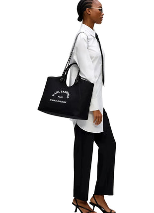 Borsa shopper Rue St-Guillaume KARL LAGERFELD con catena nera