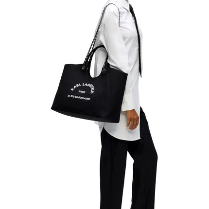 Borsa shopper Rue St-Guillaume KARL LAGERFELD con catena nera