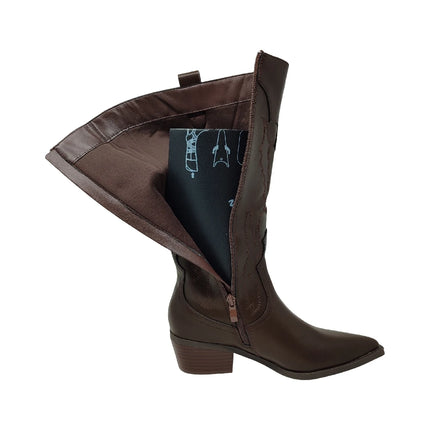 Women's high top country boots – fine toe & comfortable heel. Hd brand.