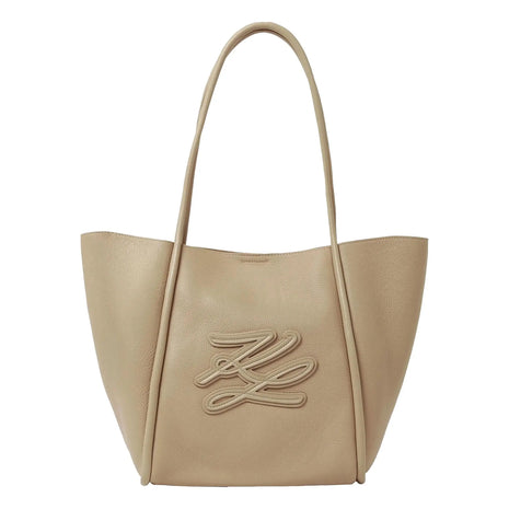Borsa Tote Media KARL LAGERFELD con Patch K/Autograph Colore Beige